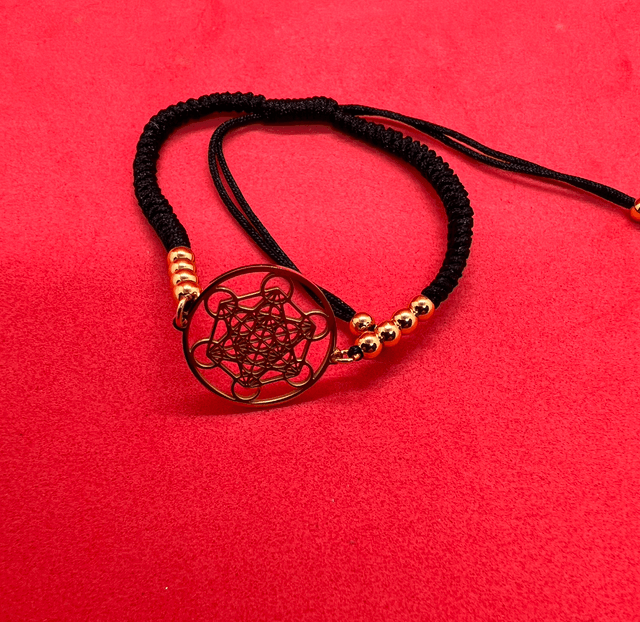 Bracelet Noir & Cube de Métatron – Protection et Énergie Sacrée