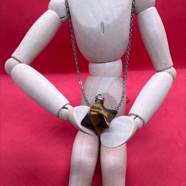 Collier Merkaba en Œil de Tigre – Équilibre et Protection