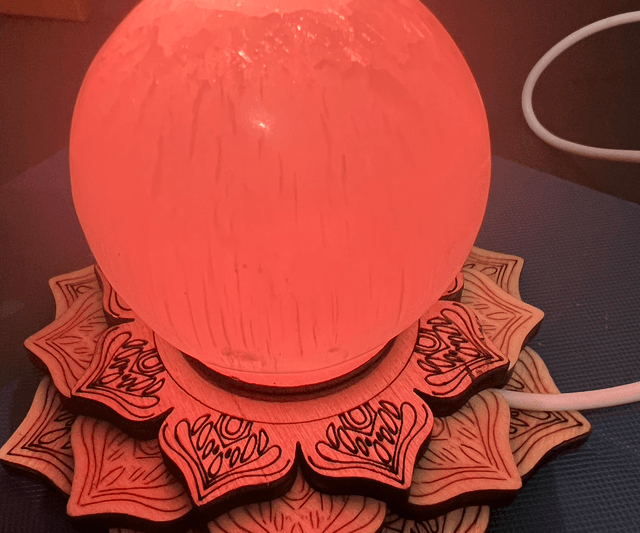 Lampe lotus avec sélénite 